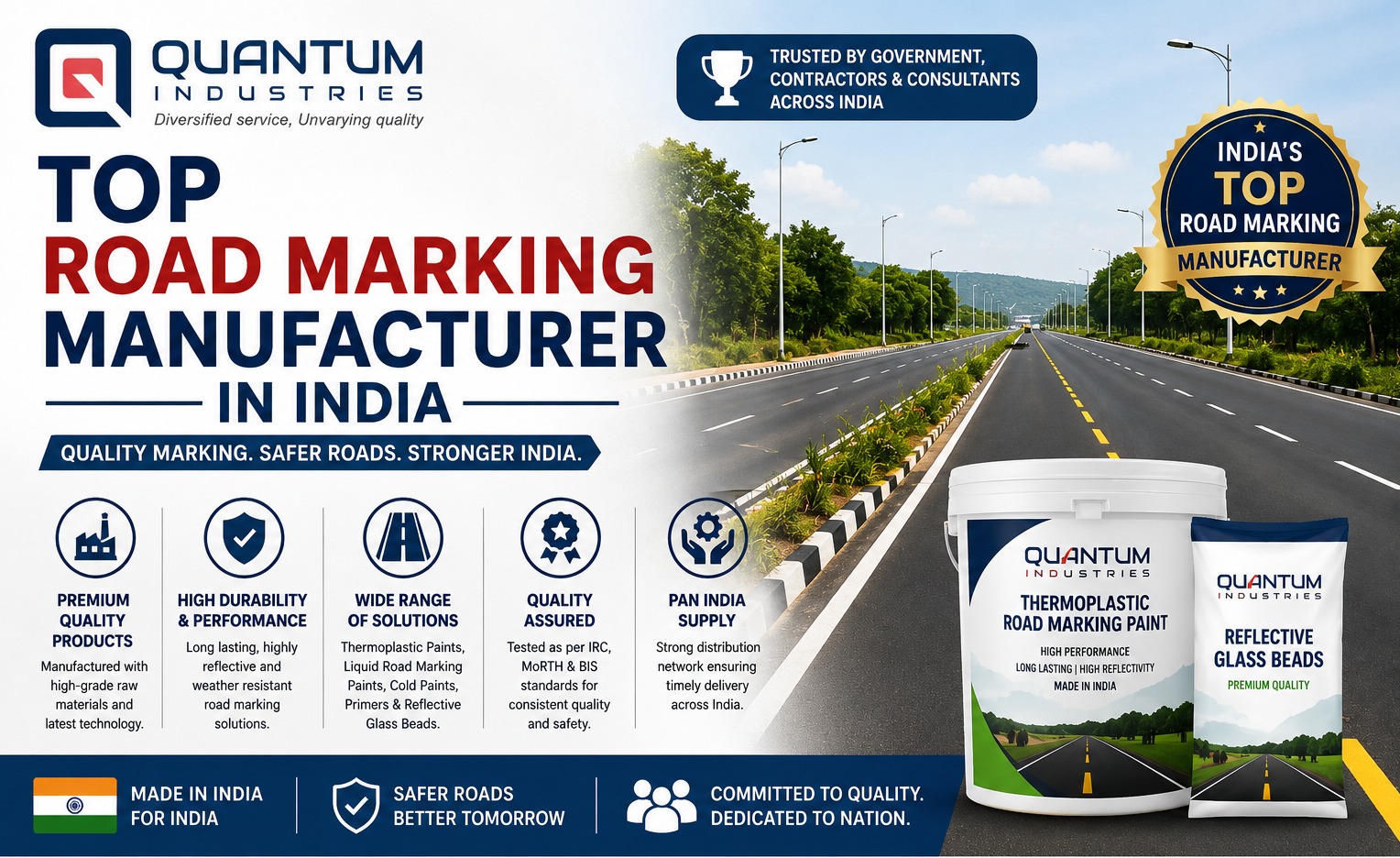 Top Road Marking Paint Manufacturer in India – Quantum Industries
